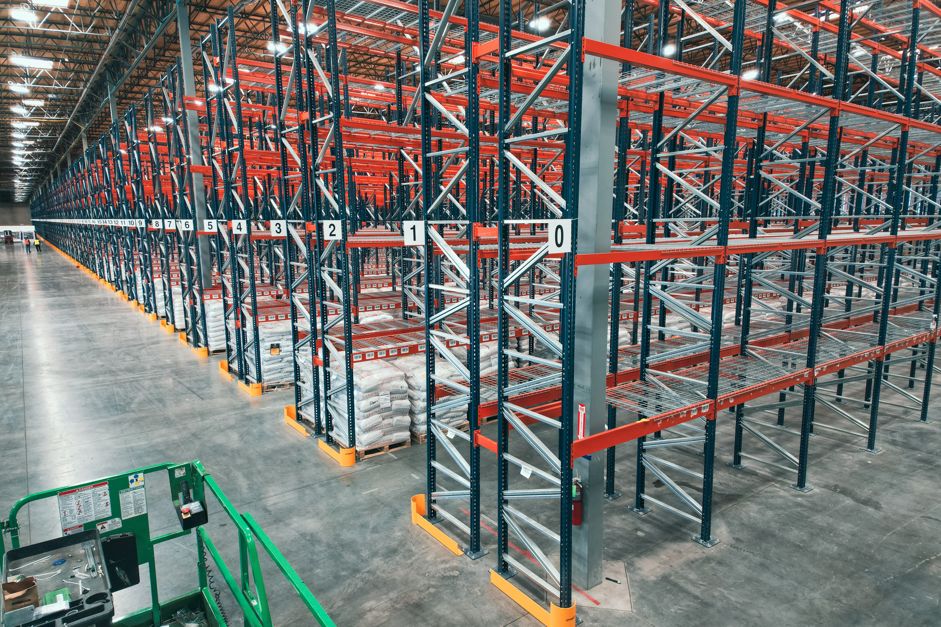 Warehouse pallet rack installation in Grand Rapids Michigan